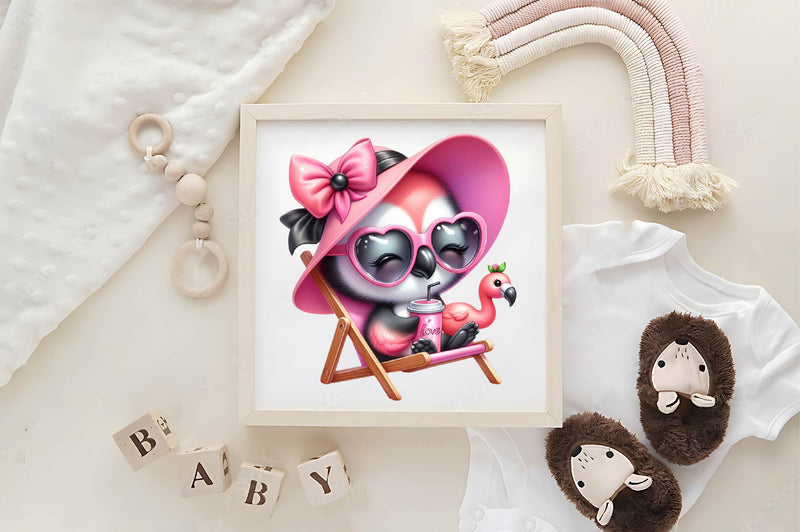 Chic Beach Flamingo Clipart Bundle - CraftNest - Digital Crafting and Art