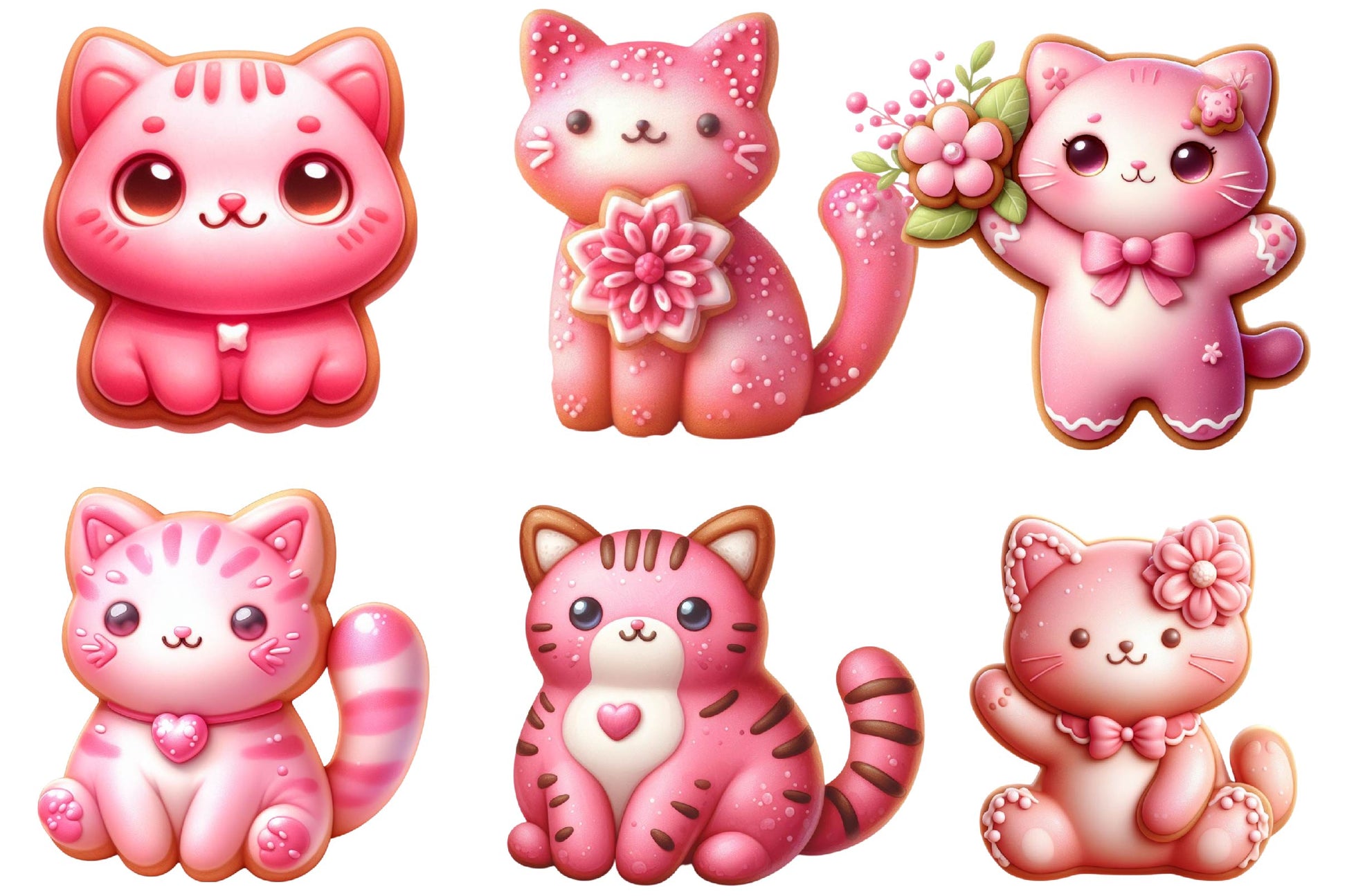 Cat Gingerbread Kitten Clipart Bundle - CraftNest - Digital Crafting and Art