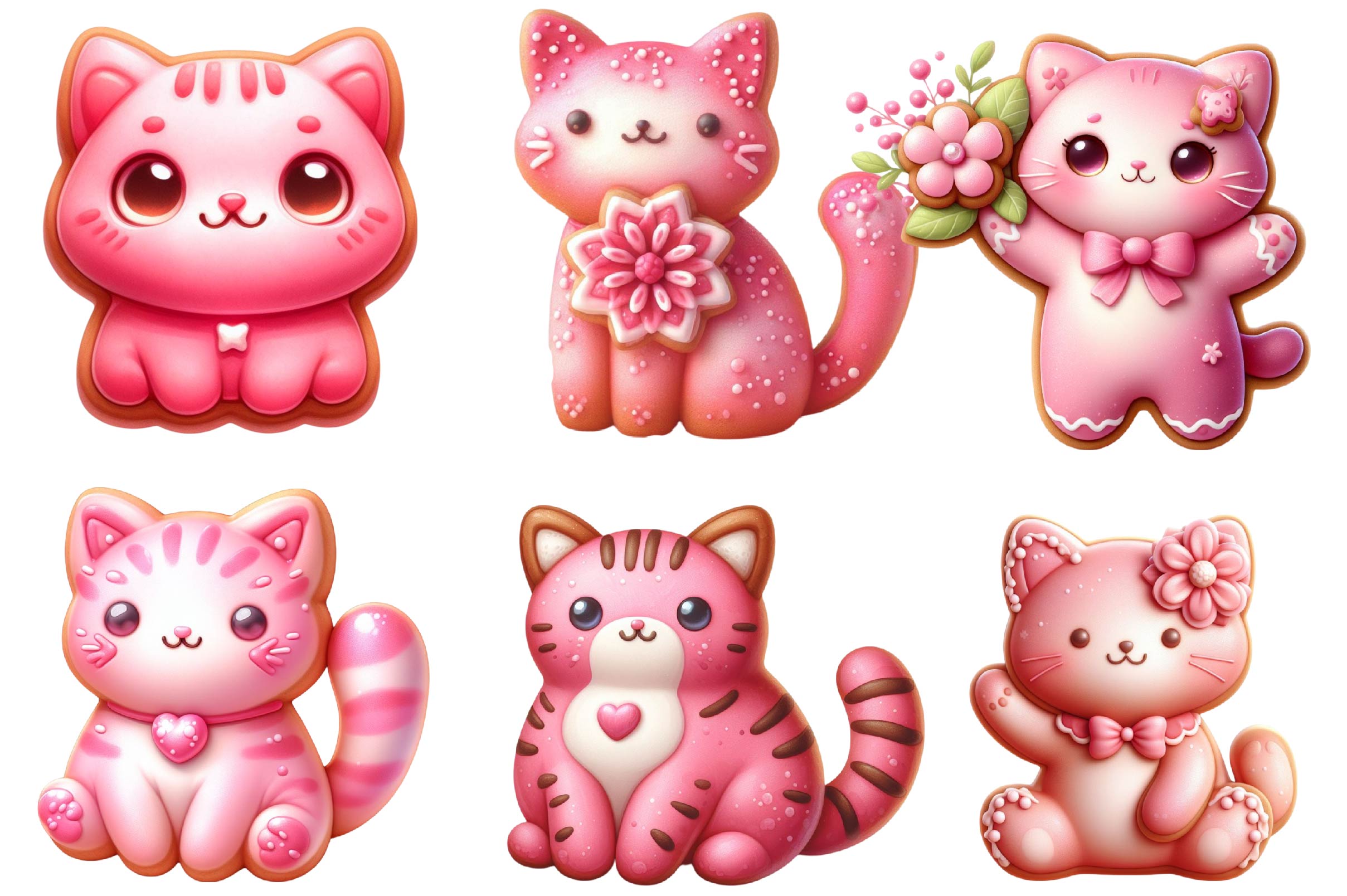 Cat Gingerbread Kitten Clipart Bundle - CraftNest - Digital Crafting and Art
