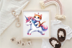 Cat Riding Unicorn Clipart Bundle - CraftNest - Digital Crafting and Art