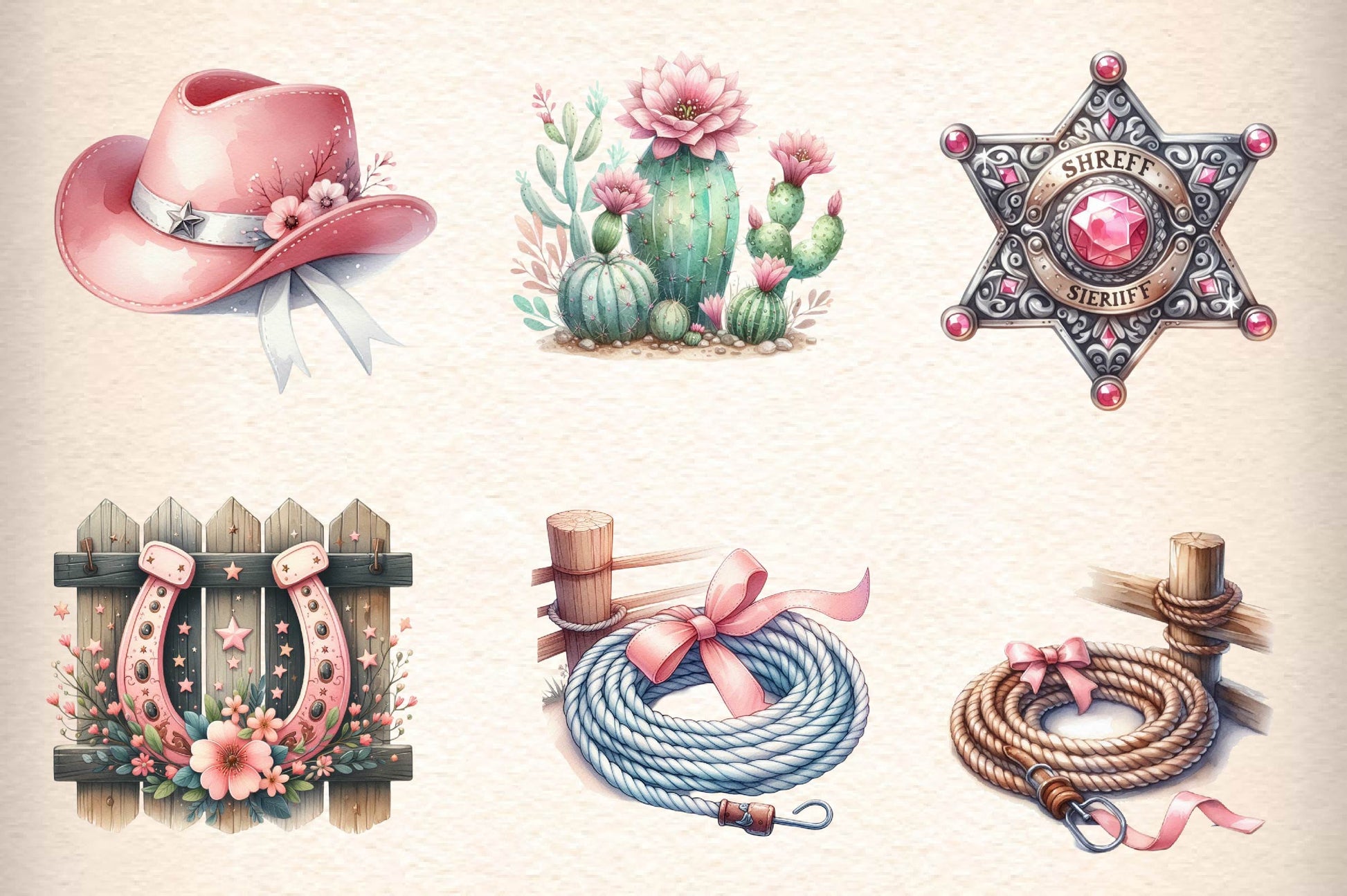 Pink Western Cowgirl Clipart Bundle - CraftNest - Digital Crafting and Art