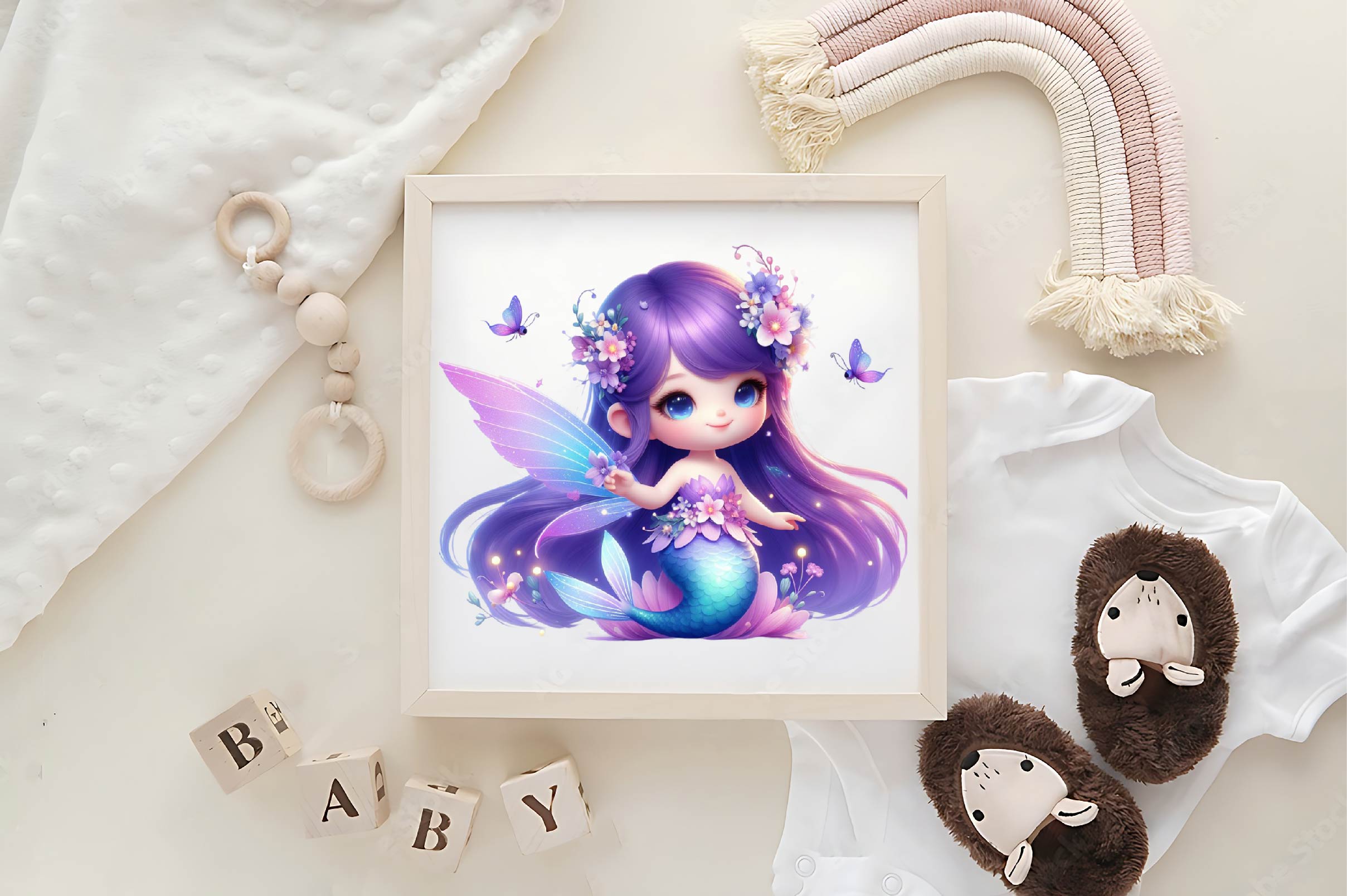 Cute Mermaid Fairy Clipart Bundle - CraftNest - Digital Crafting and Art