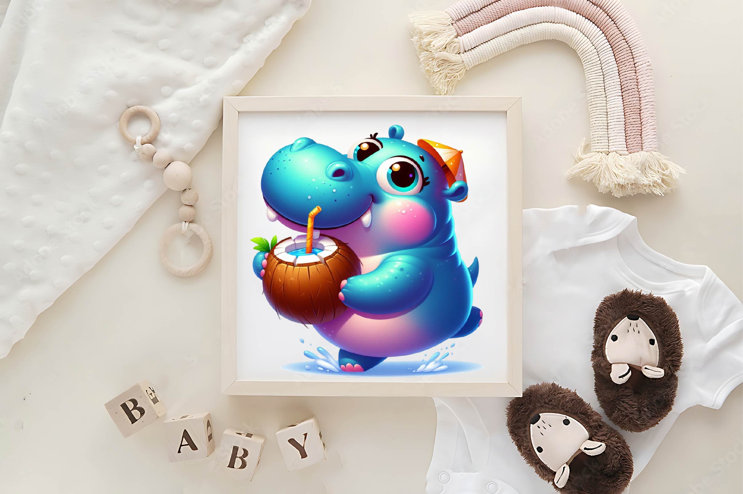 Funny Hippo In Pool Party Clipart Bundle - CraftNest - Digital Crafting and Art