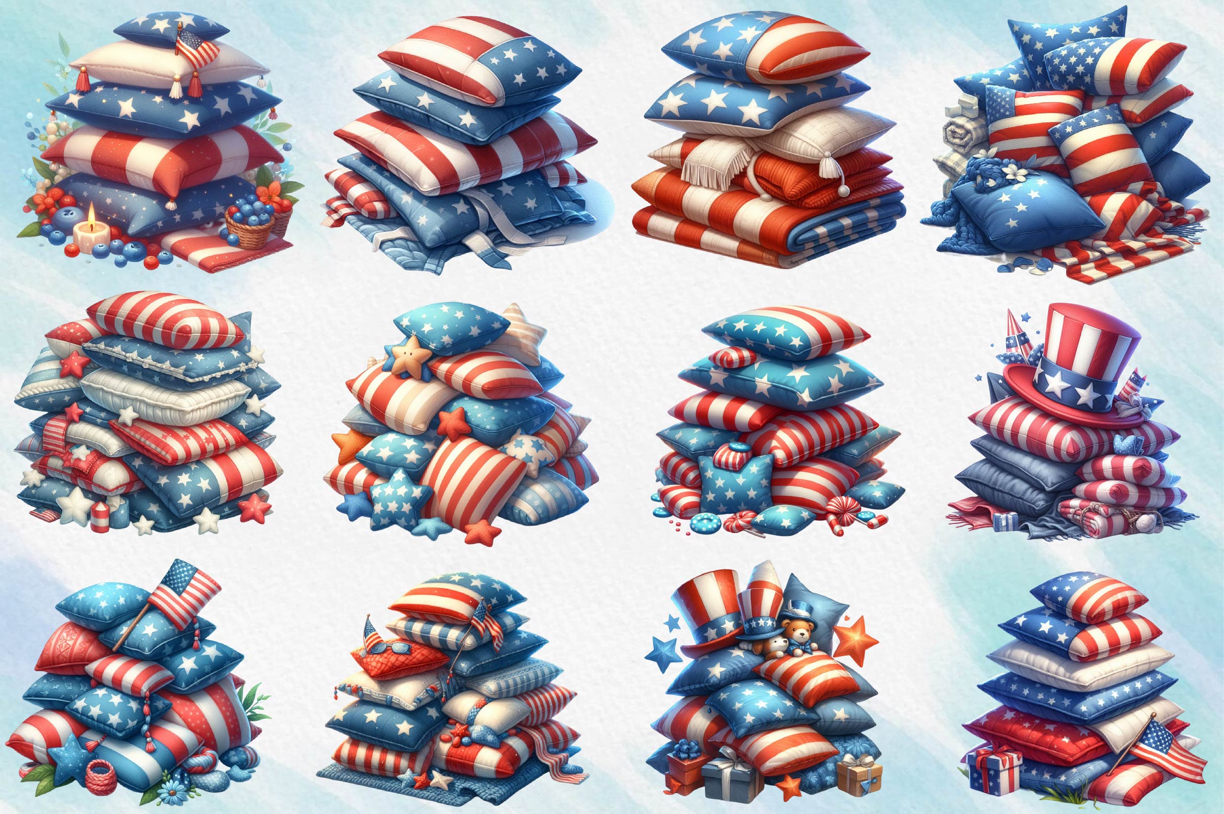 4th Of July Pillow Clipart Bundle - CraftNest - Digital Crafting and Art
