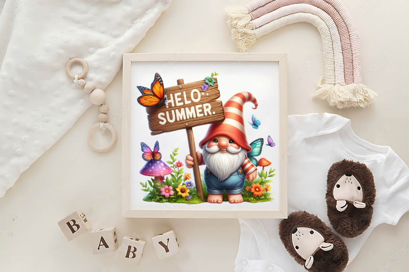 Hello Summer Gnomes Clipart Bundle - CraftNest - Digital Crafting and Art