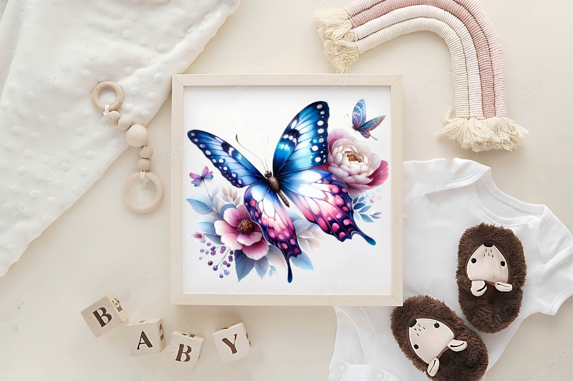 Retro Flower Butterfly Clipart Bundle - CraftNest - Digital Crafting and Art