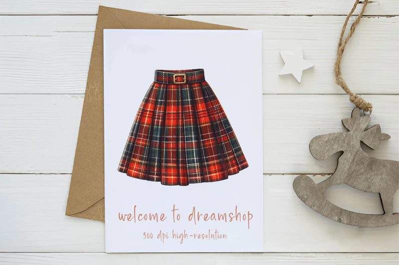 Christmas Plaid Skirt Clipart Bundle - CraftNest - Digital Crafting and Art