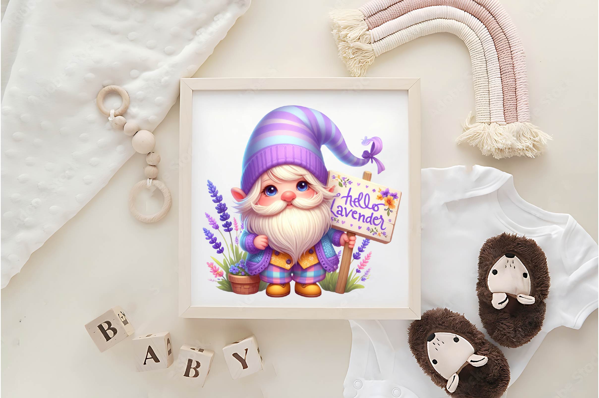 Lavender Gnomes Clipart Bundle - CraftNest - Digital Crafting and Art