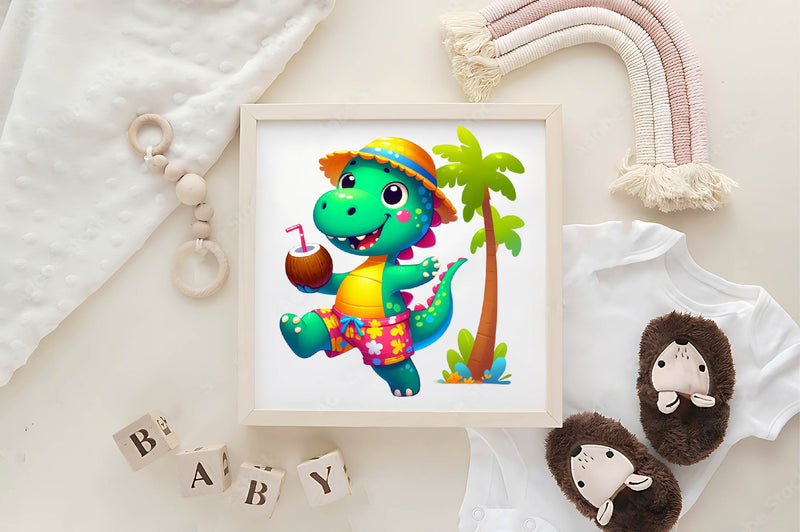 Dinosaur In Pool Party Clipart Bundle - CraftNest - Digital Crafting and Art