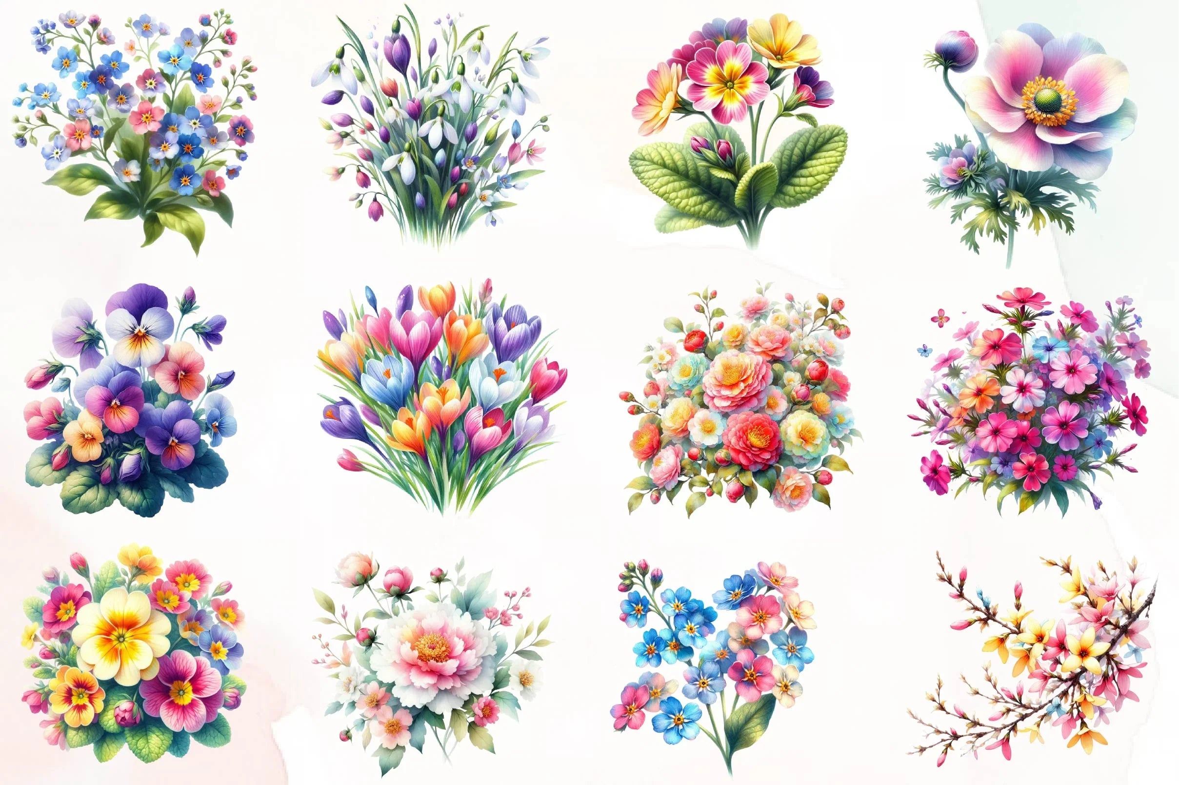 Spring Flowers Clipart Bundle 2 - CraftNest - Digital Crafting and Art