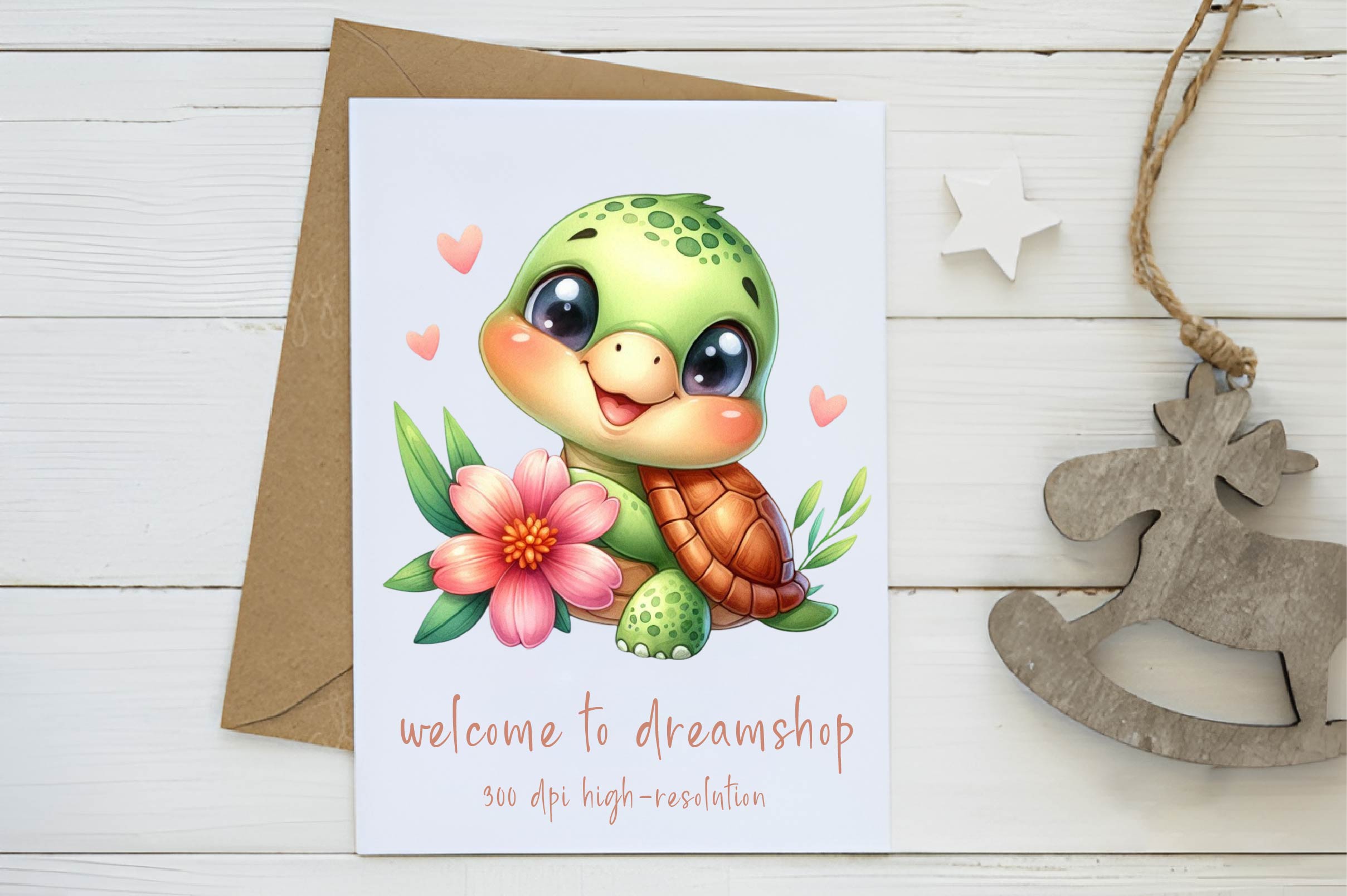 Turtle With A Flower Clipart Bundle - CraftNest - Digital Crafting and Art