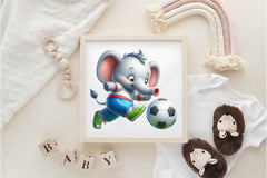 Elephant Playing Football Clipart Bundle - CraftNest - Digital Crafting and Art