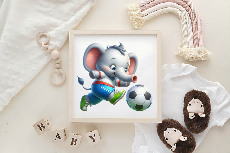 Elephant Playing Football Clipart Bundle - CraftNest - Digital Crafting and Art