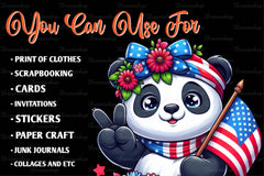 Patriot Animals Giving Peace Sign Clipart Bundle - CraftNest - Digital Crafting and Art