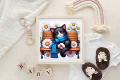 Spring Black Cat Clipart Bundle - CraftNest - Digital Crafting and Art