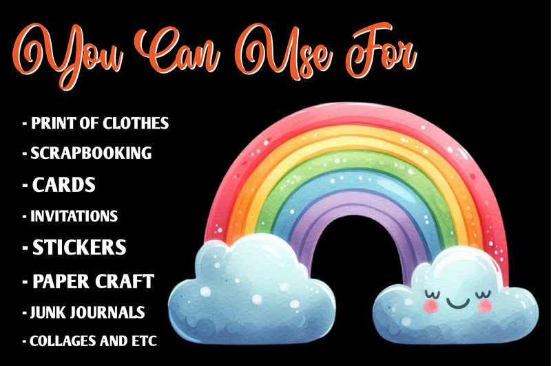 Cheerful Rainbow Clipart Bundle - CraftNest - Digital Crafting and Art
