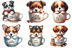 Dog Coffee Need Coffee Clipart Bundle - CraftNest - Digital Crafting and Art
