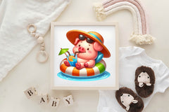 Summer Animals On Float Clipart Bundle - CraftNest - Digital Crafting and Art