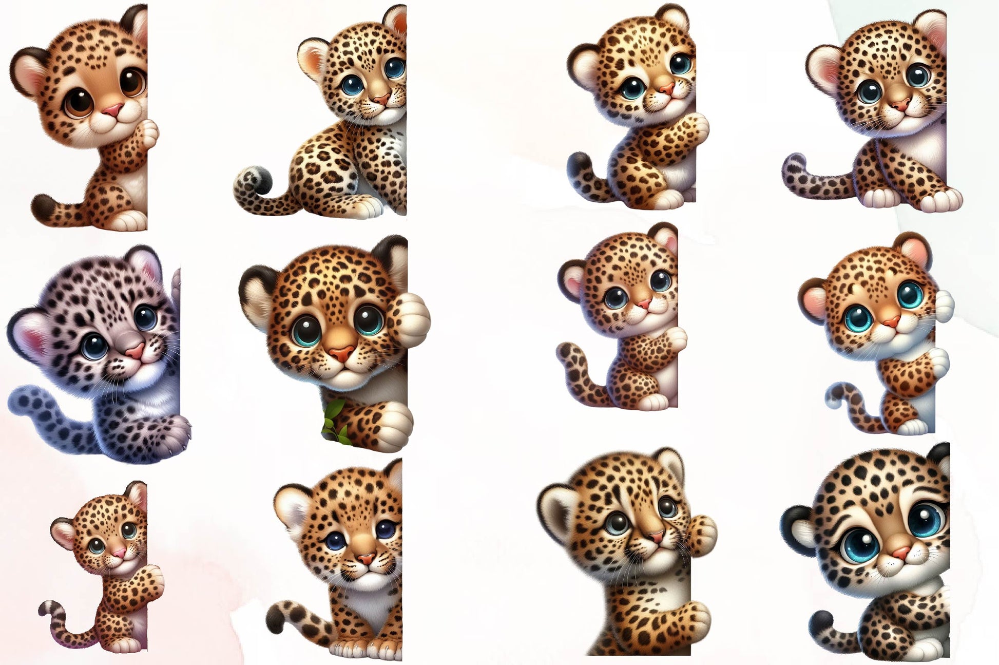 Leopard Peeking Around Corner Clipart Bundle - CraftNest - Digital Crafting and Art