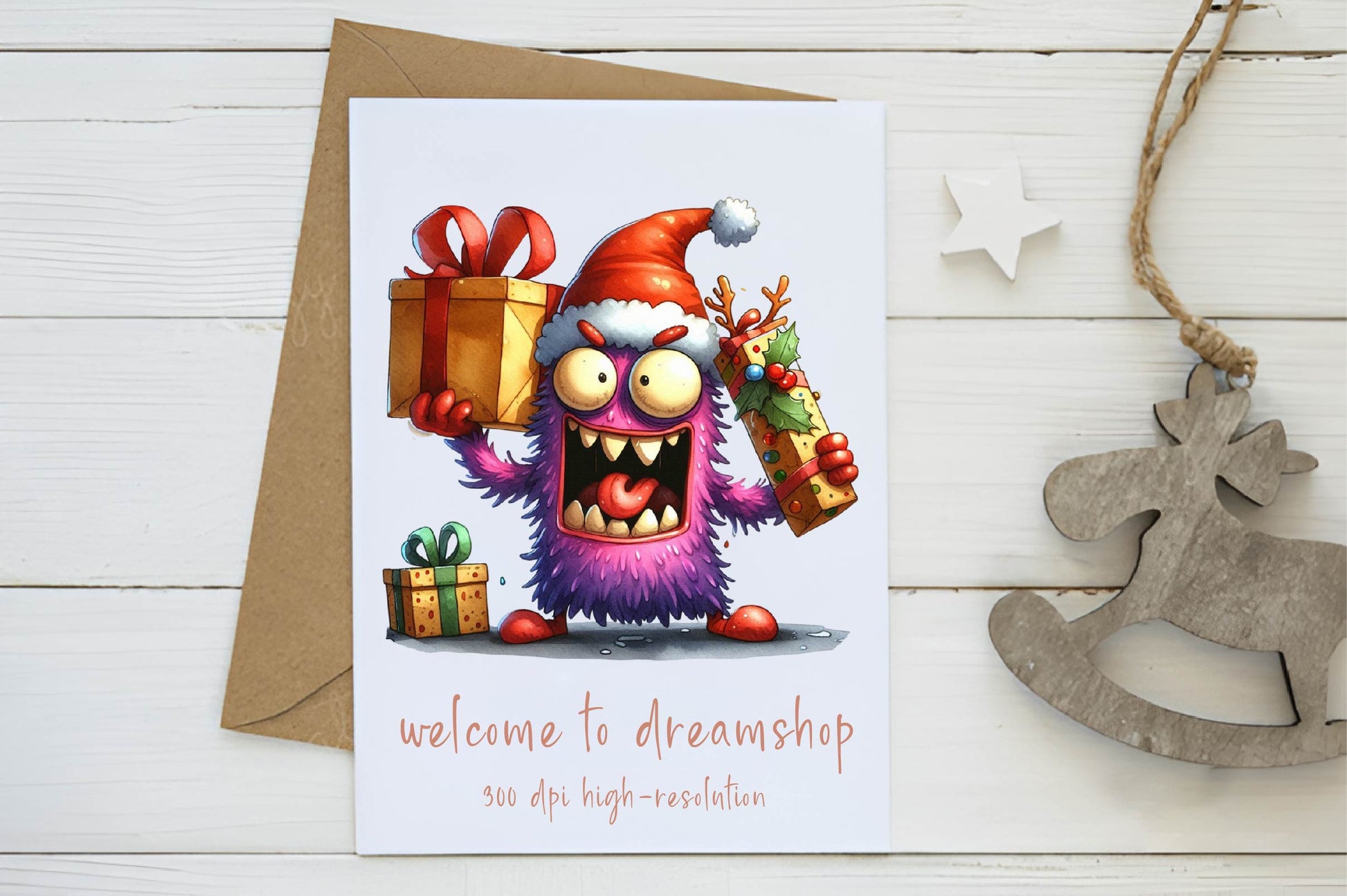 Christmas Funny Monster Clipart Bundle - CraftNest - Digital Crafting and Art