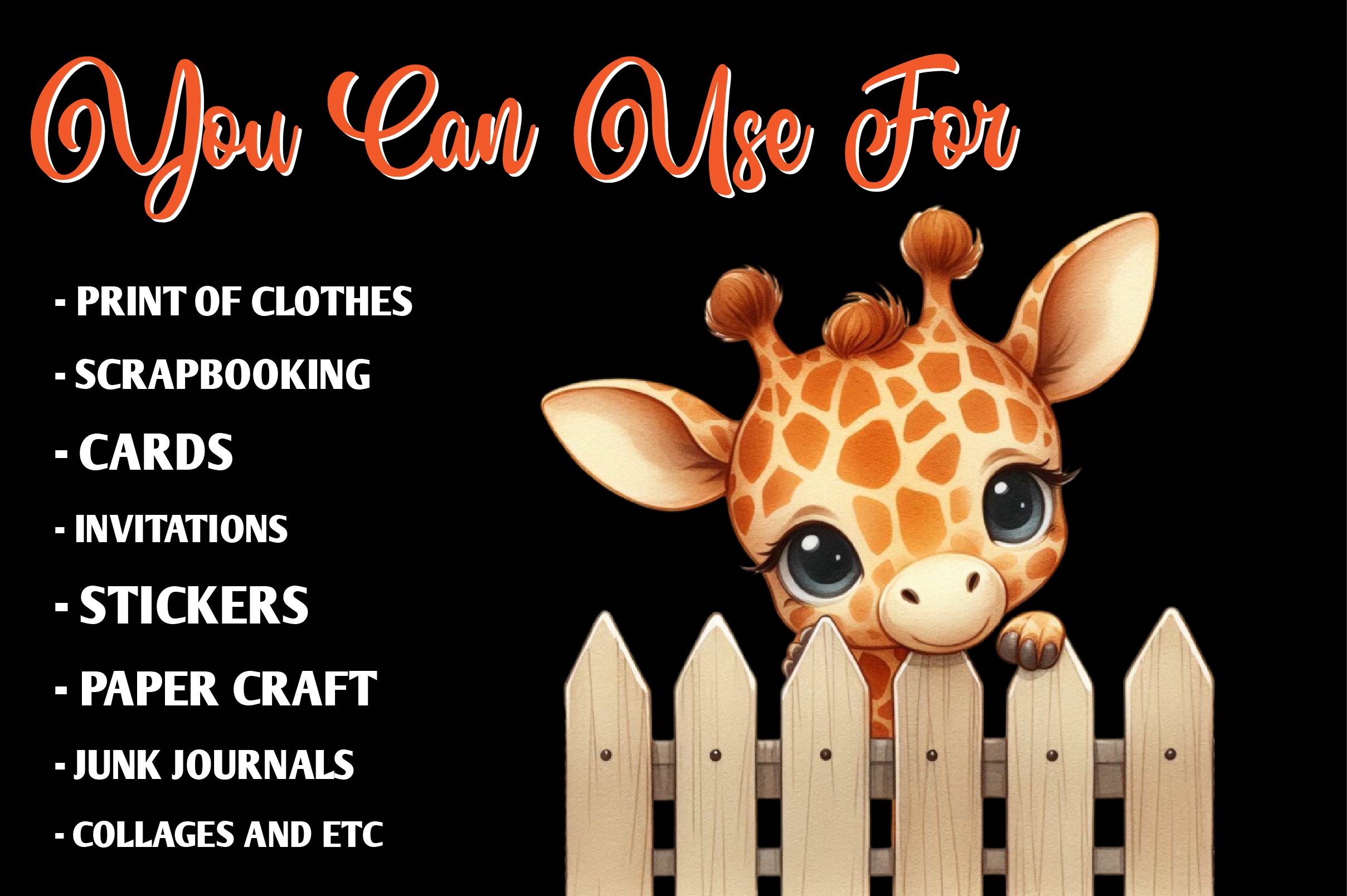 Giraffe Peeking Clipart Bundle - CraftNest - Digital Crafting and Art