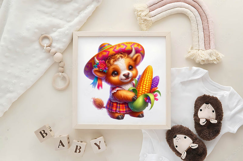 Cinco De Mayo Highland Cow Clipart Bundle - CraftNest - Digital Crafting and Art