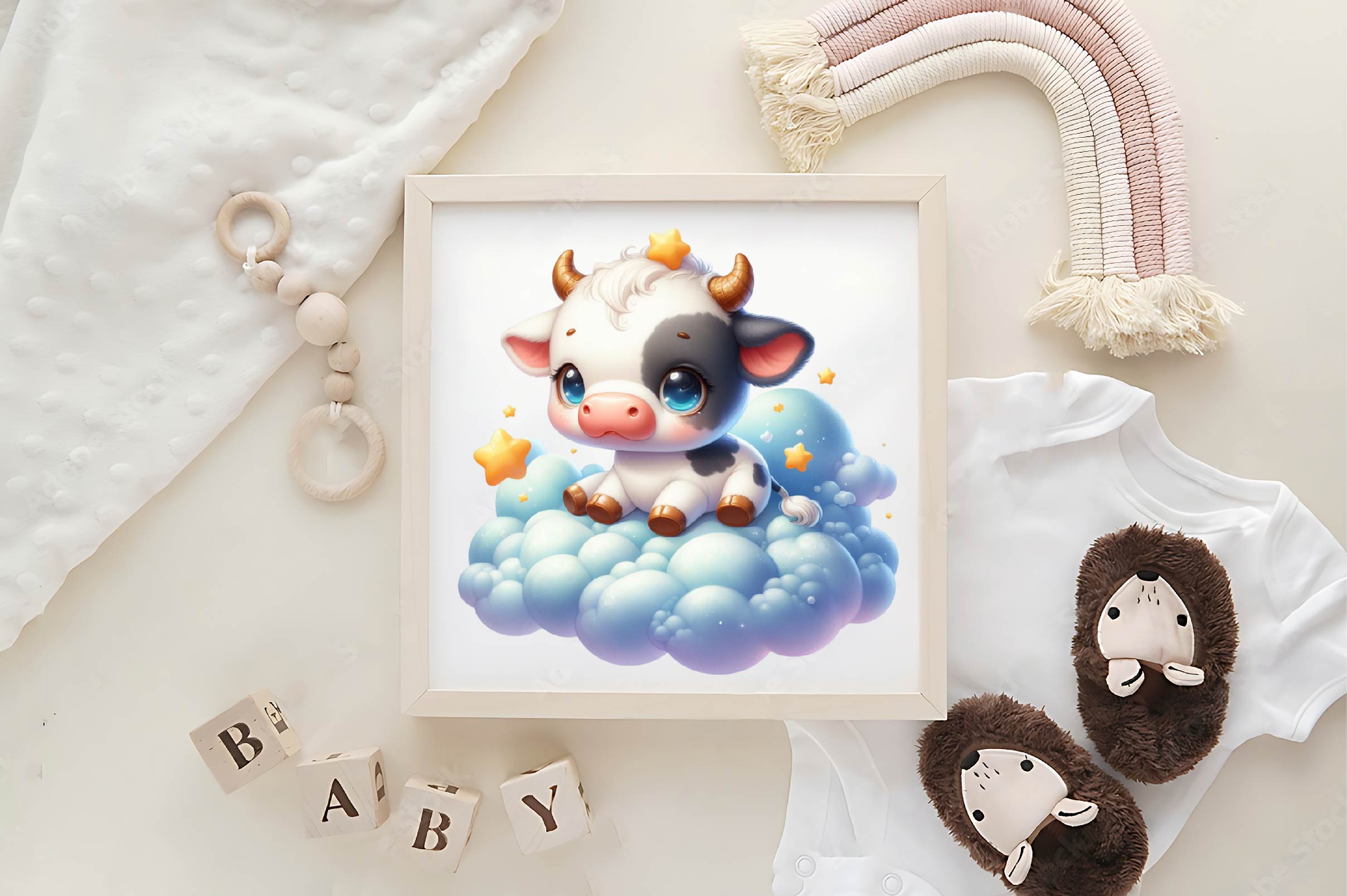 Cute Baby Cow Clipart Bundle - CraftNest - Digital Crafting and Art