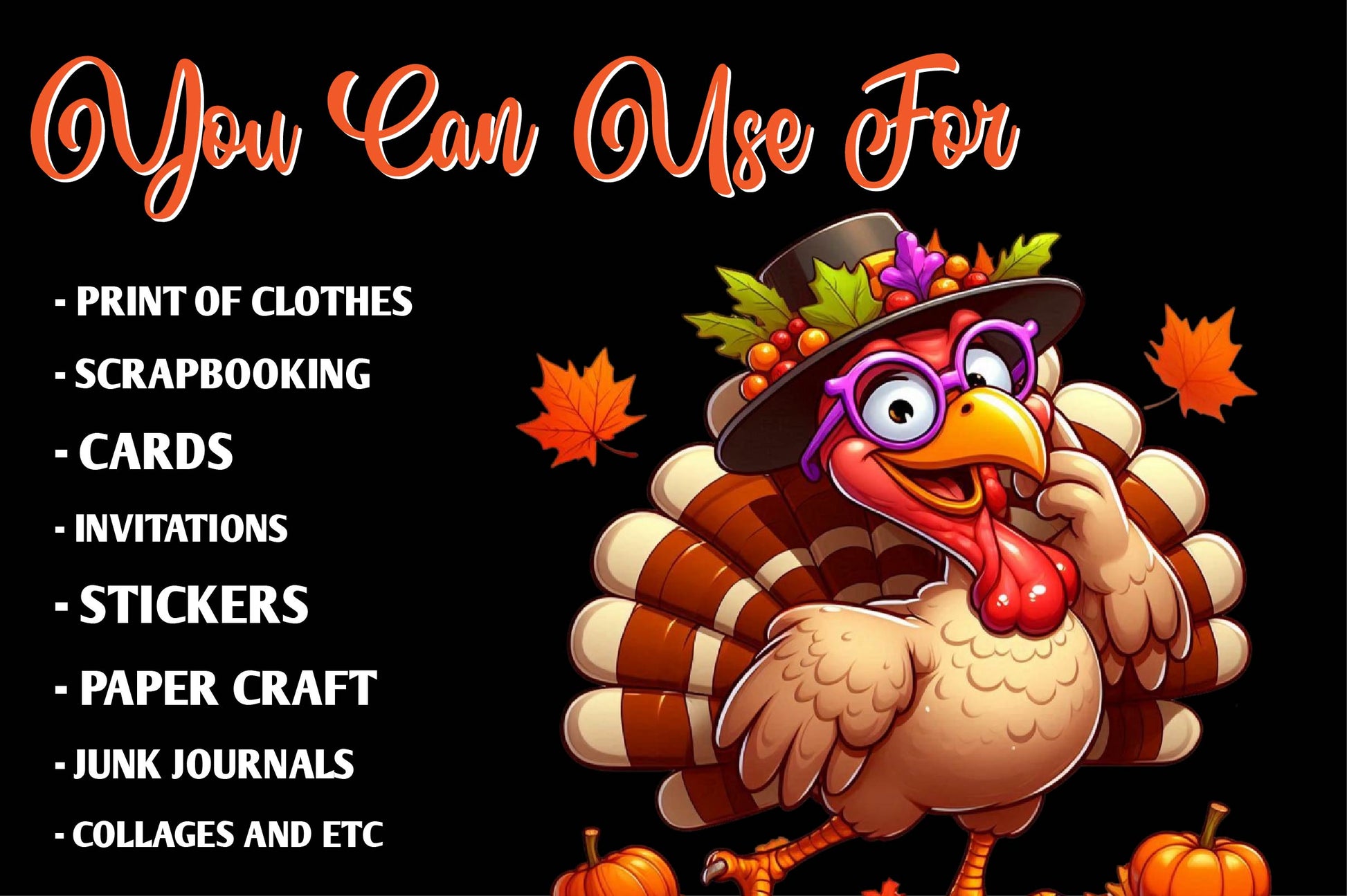 Autumn Funny Turkey Clipart Bundle - CraftNest - Digital Crafting and Art