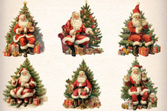 Vintage Christmas Santa Clipart Bundle 3 - CraftNest - Digital Crafting and Art