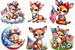 Patriotic Cute Deer Clipart Bundle - CraftNest - Digital Crafting and Art