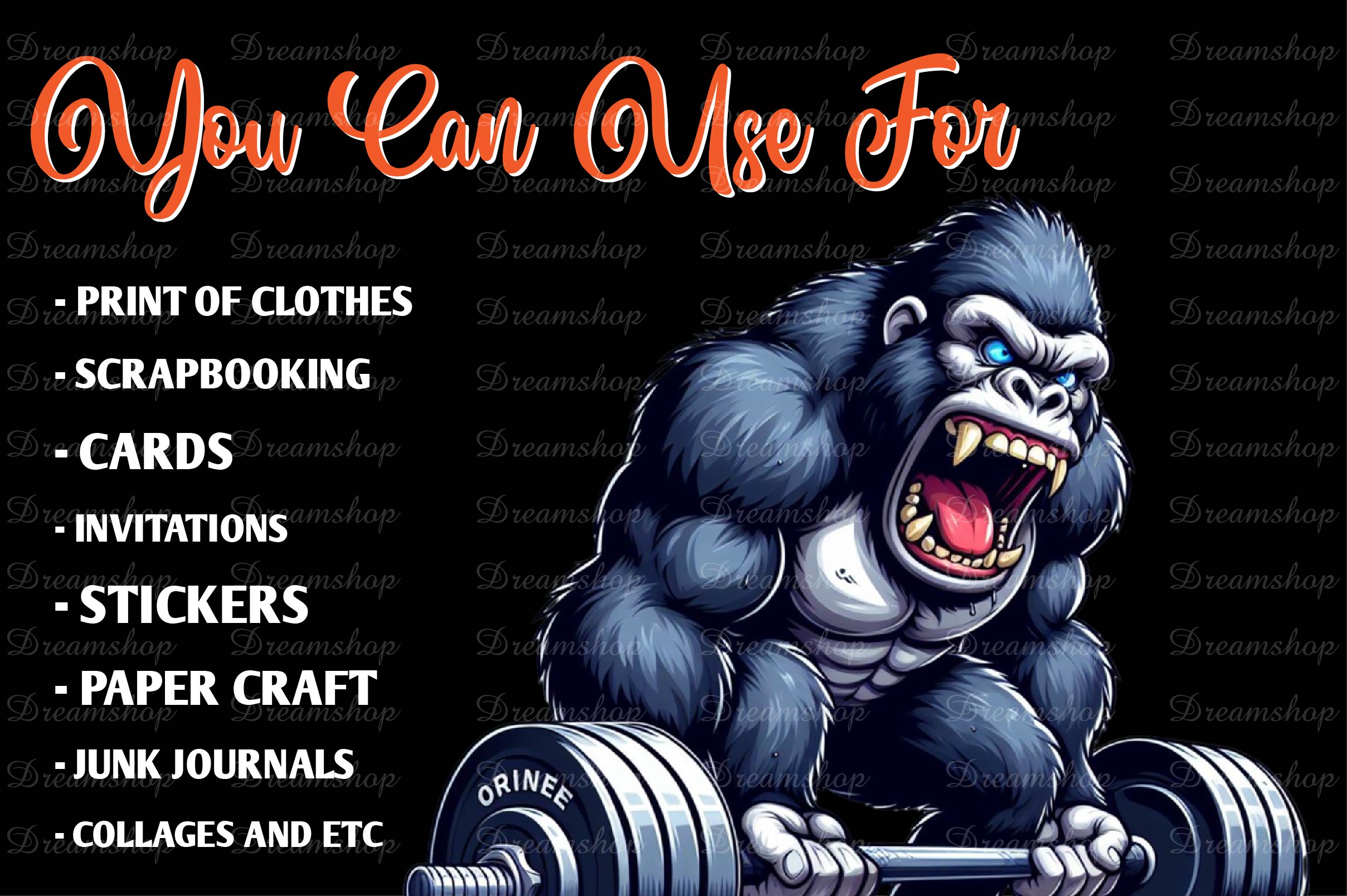 Heavy Weightlifting Gorilla Clipart Bundle - CraftNest - Digital Crafting and Art