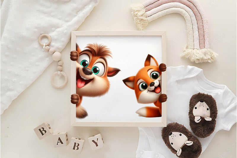 Crazy Animals Peeking Around Corner Clipart Bundle - CraftNest - Digital Crafting and Art