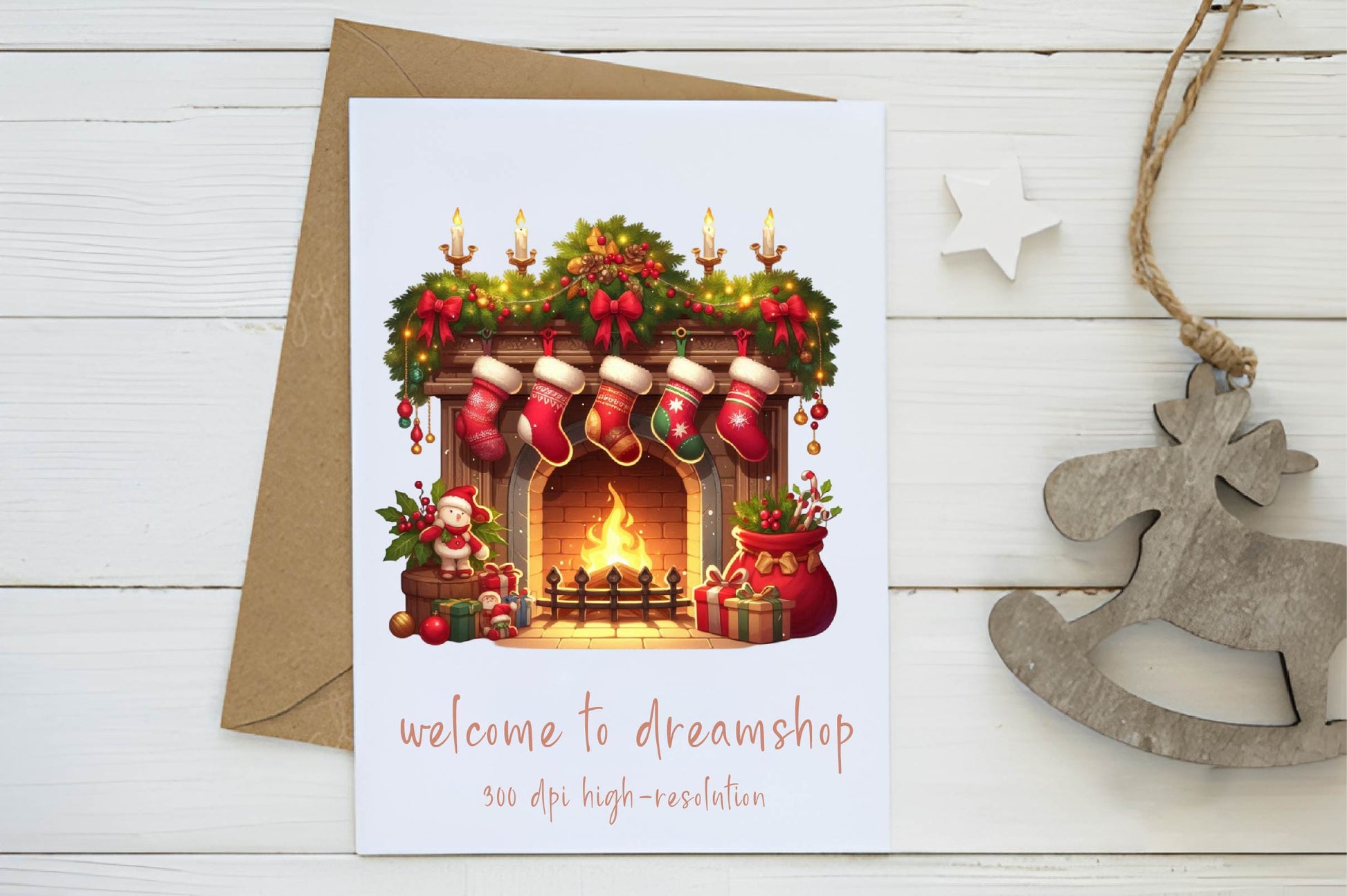 Christmas Fireplace Clipart Bundle - CraftNest - Digital Crafting and Art