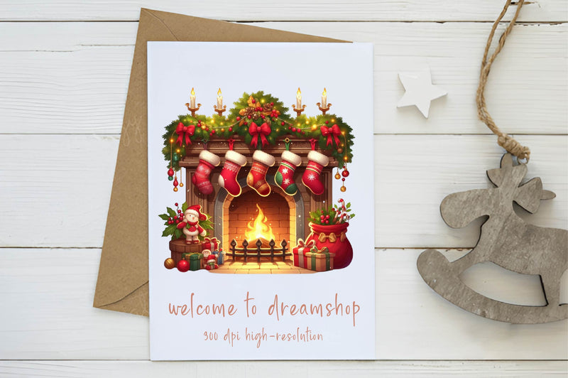 Christmas Fireplace Clipart Bundle - CraftNest - Digital Crafting and Art