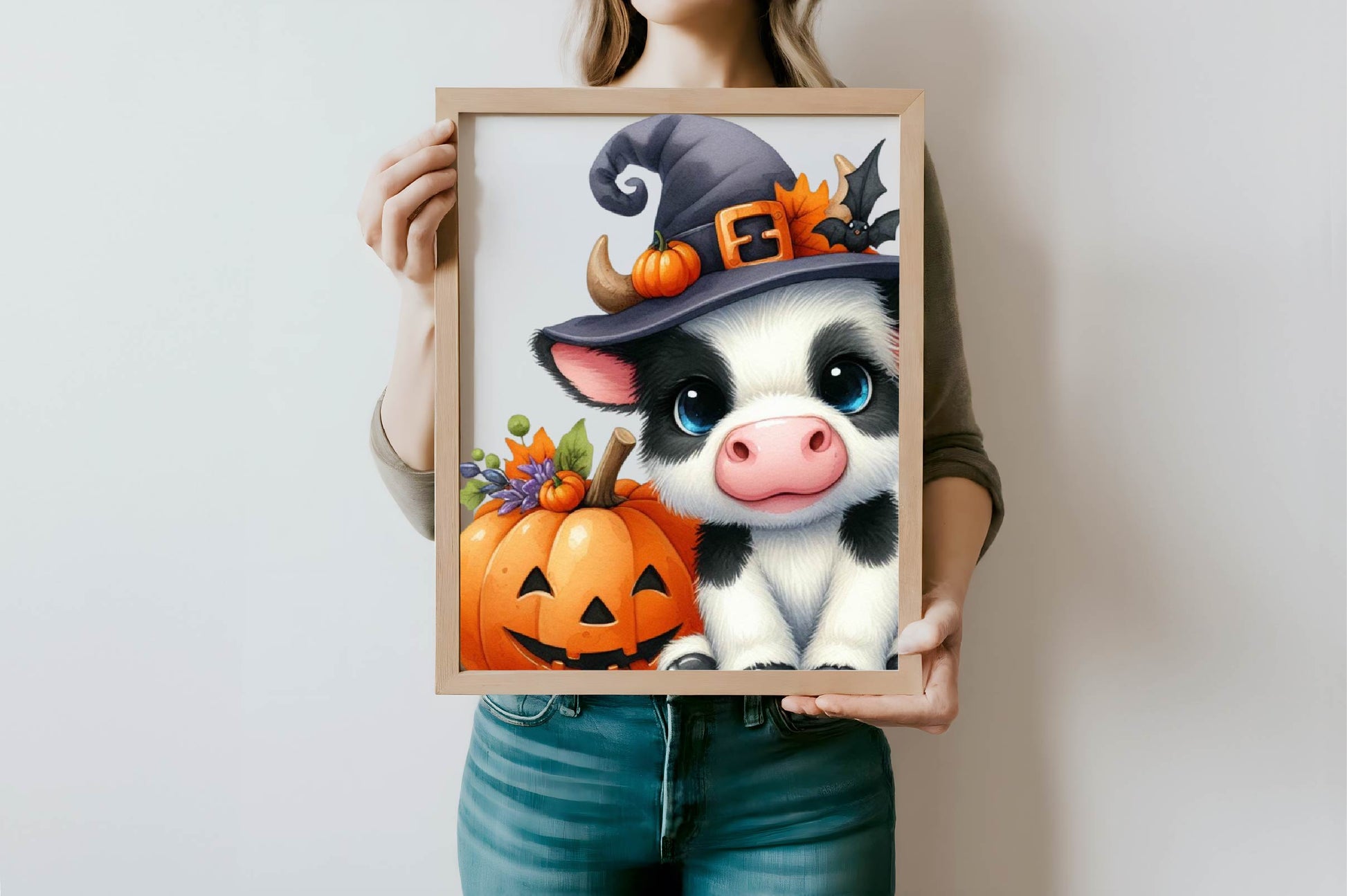 Cute Baby Cow For Halloween Clipart Bundle - CraftNest - Digital Crafting and Art