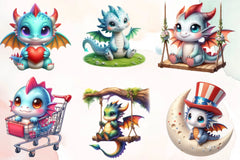 Fairytale Dragons Clipart Bundle - CraftNest - Digital Crafting and Art