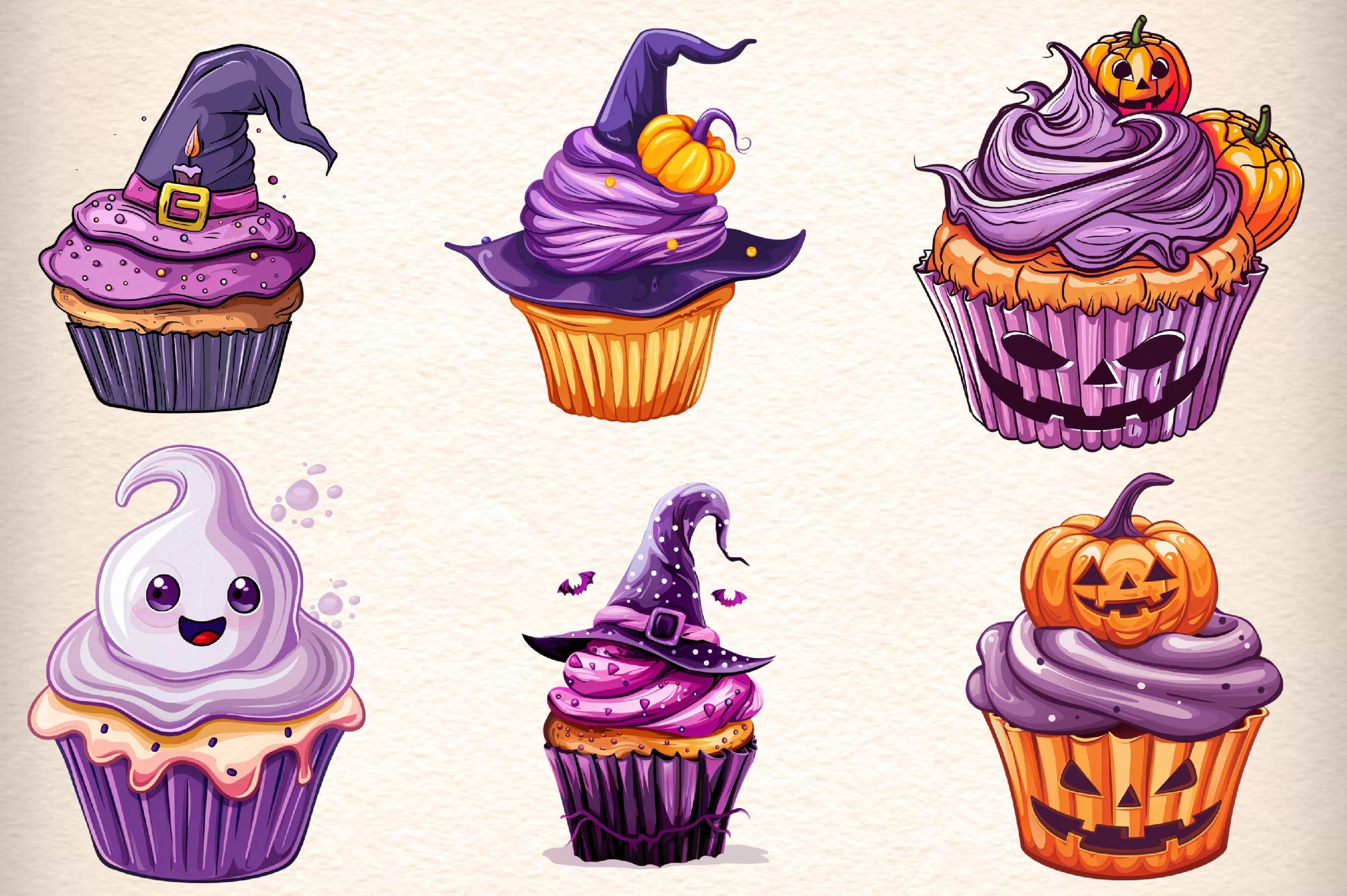 Halloween Cupcake Clipart Bundle 1 - CraftNest - Digital Crafting and Art
