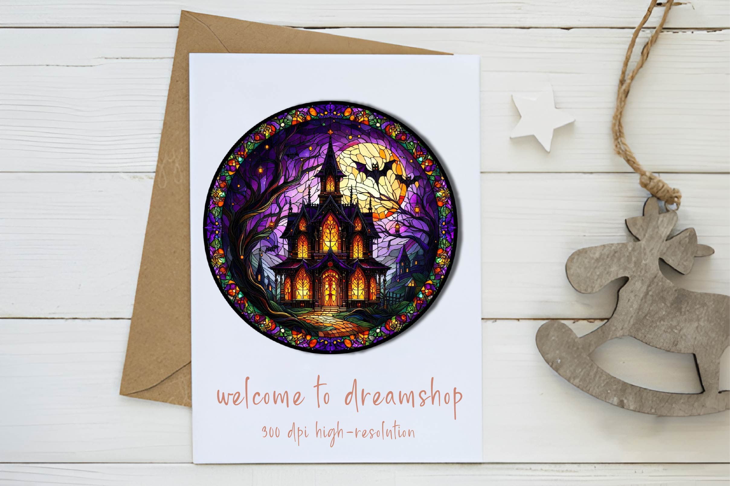 Halloween Stained Glass House Clipart Bundle - CraftNest - Digital Crafting and Art