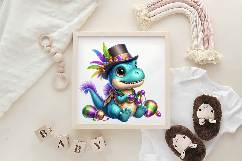 Mardi Gras Dinosaur Clipart Bundle - CraftNest - Digital Crafting and Art