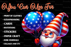4th Of July Funny Gnome Clipart Bundle - CraftNest - Digital Crafting and Art