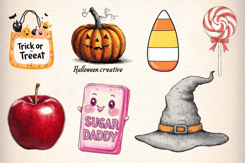 Vintage Halloween Clipart Bundle - CraftNest - Digital Crafting and Art