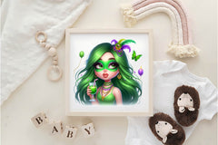 Mardi Gras Cute Girl Clipart Bundle 1 - CraftNest - Digital Crafting and Art