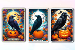 Halloween Raven Bird Tarot Card Clipart Bundle - CraftNest - Digital Crafting and Art