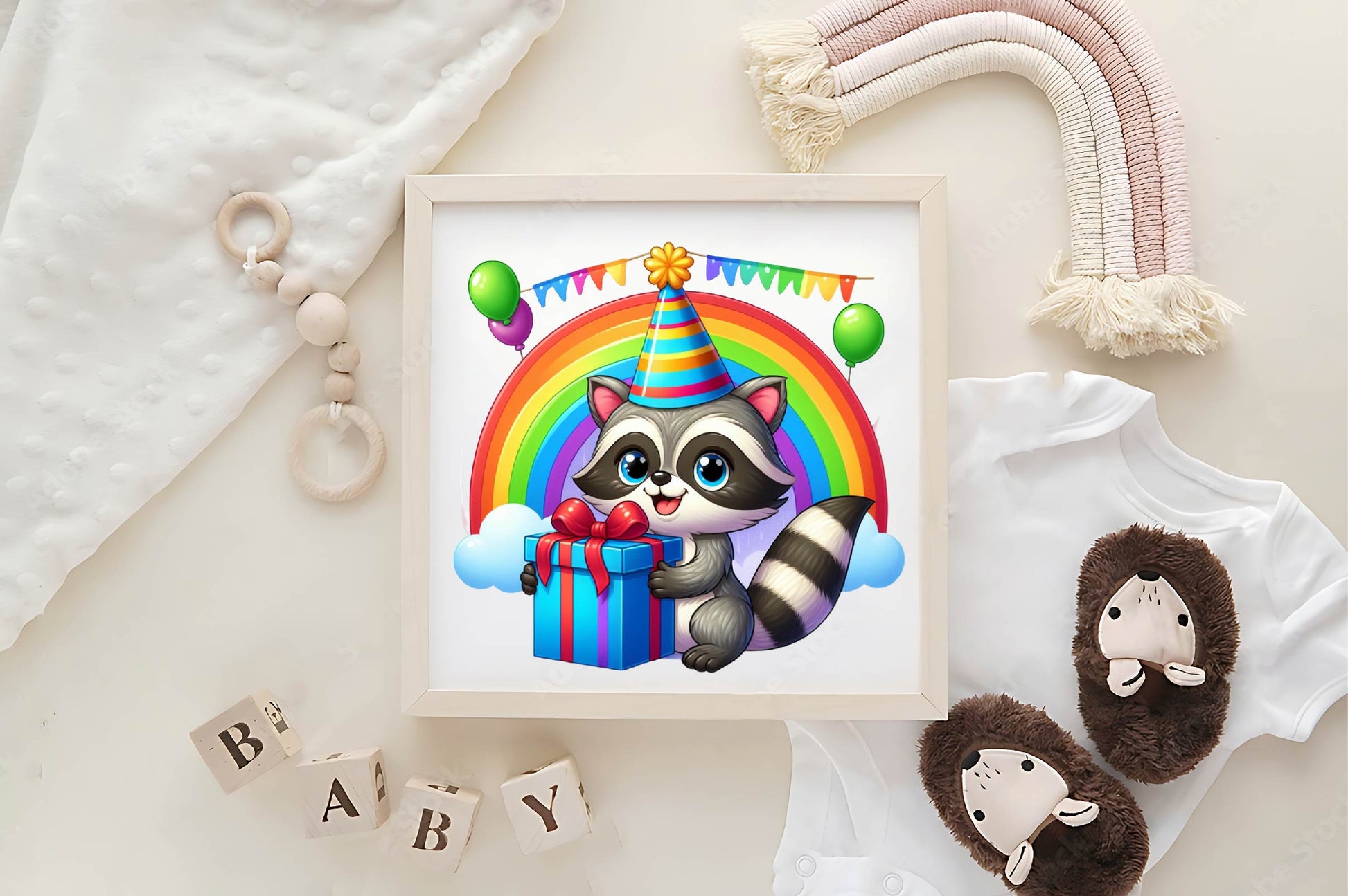 Cute Birthday Raccoons Set Clipart Bundle - CraftNest - Digital Crafting and Art