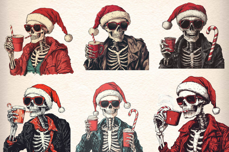 Christmas Skeleton Clipart Bundle - CraftNest - Digital Crafting and Art