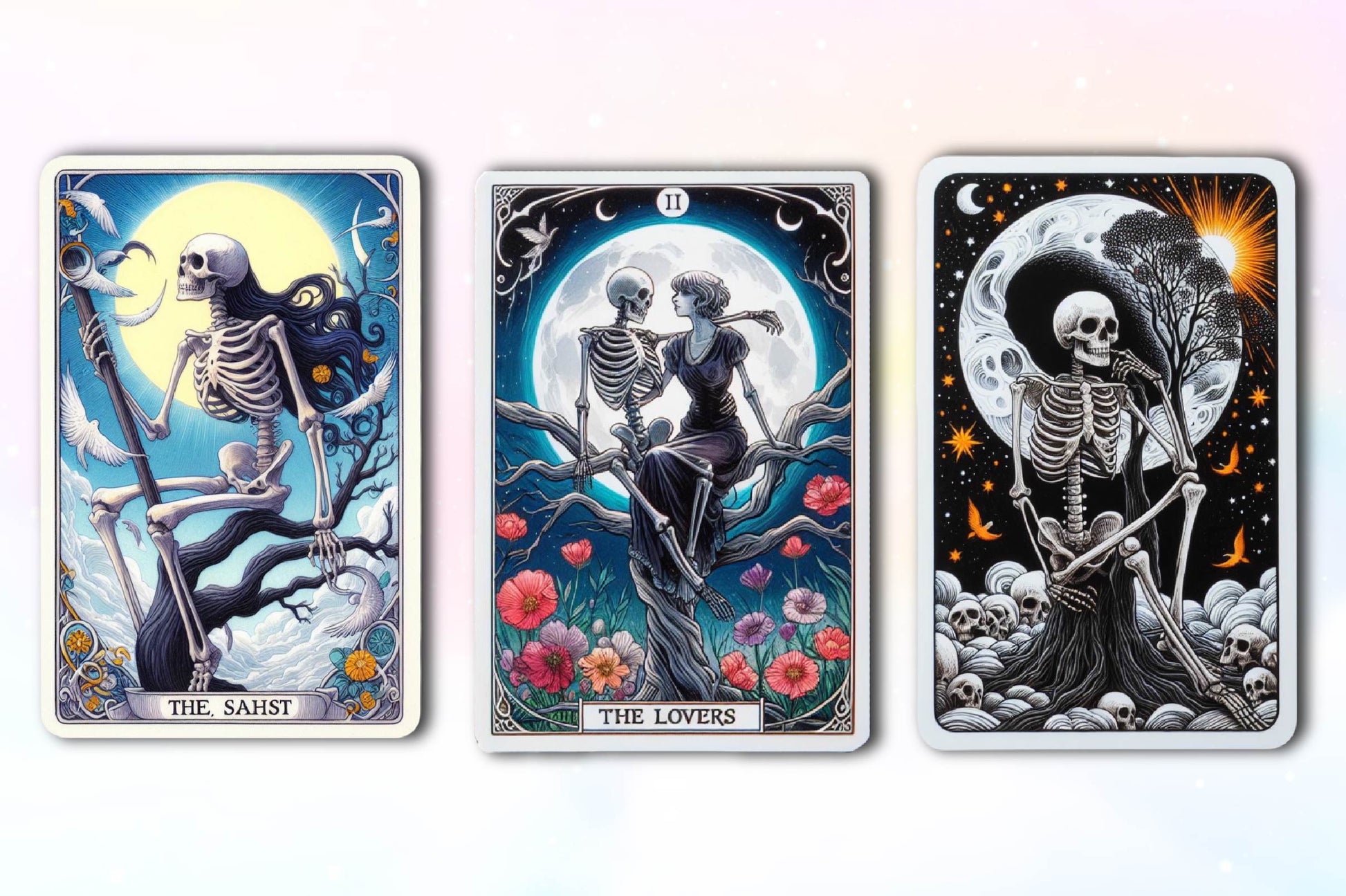 Funny Skeleton Tarot Cards Clipart Bundle - CraftNest - Digital Crafting and Art