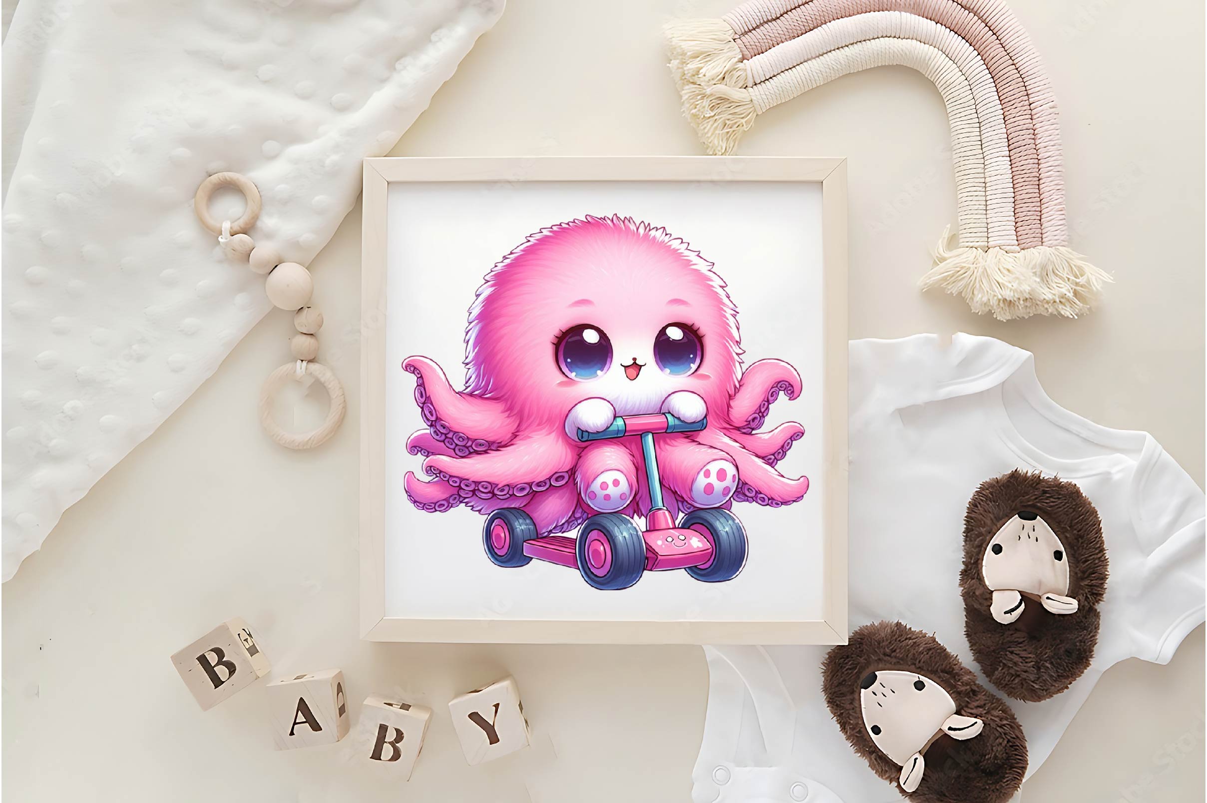 Cute Animals In Pink Scooter Clipart Bundle - CraftNest - Digital Crafting and Art