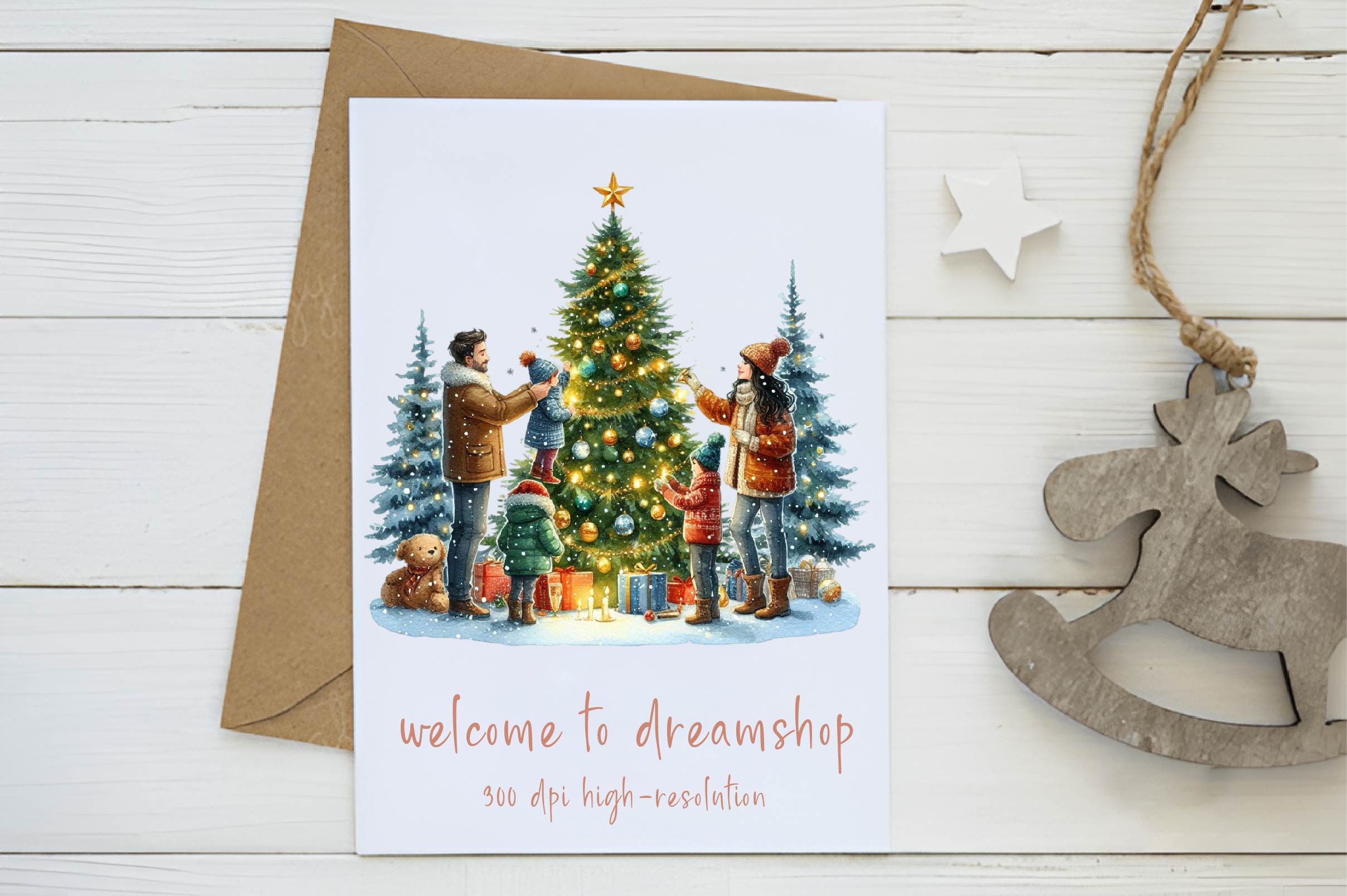 Christmas Family Decorations Clipart Bundle - CraftNest - Digital Crafting and Art