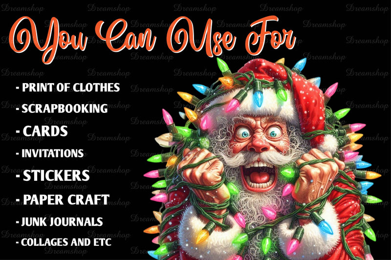 Funny Christmas Santa Clipart Bundle 2 - CraftNest - Digital Crafting and Art