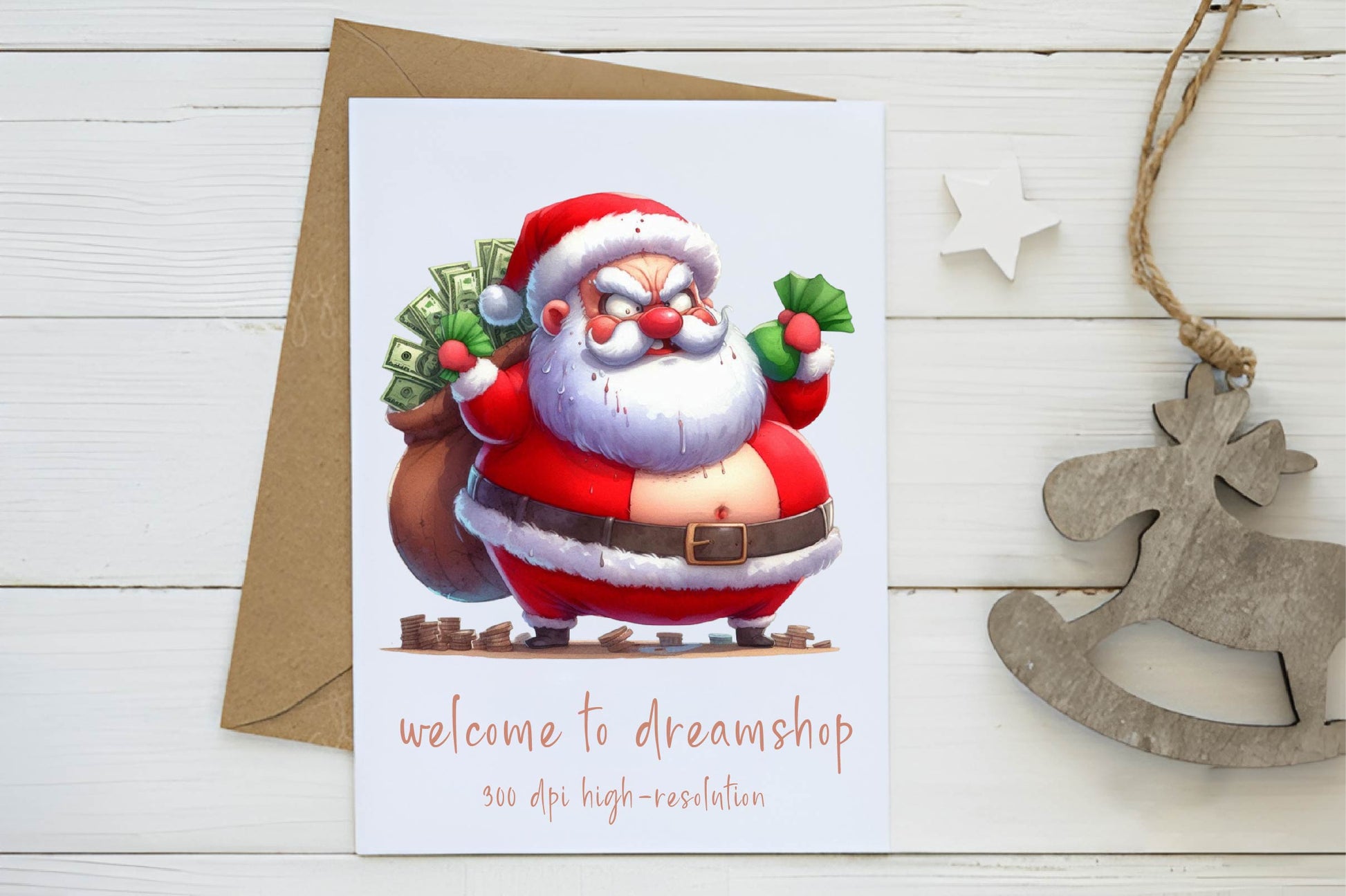 Christmas Funny Fat Santa Clipart Bundle - CraftNest - Digital Crafting and Art